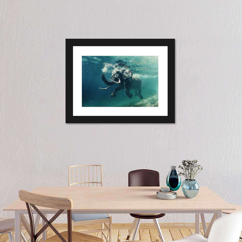 Swimming Elephant Wall Art