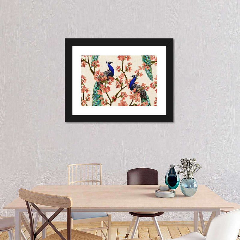 Royal Blue Peacocks Wall Art