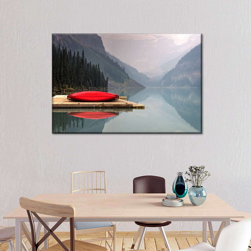 Mountain Lake Kayak Wall Art