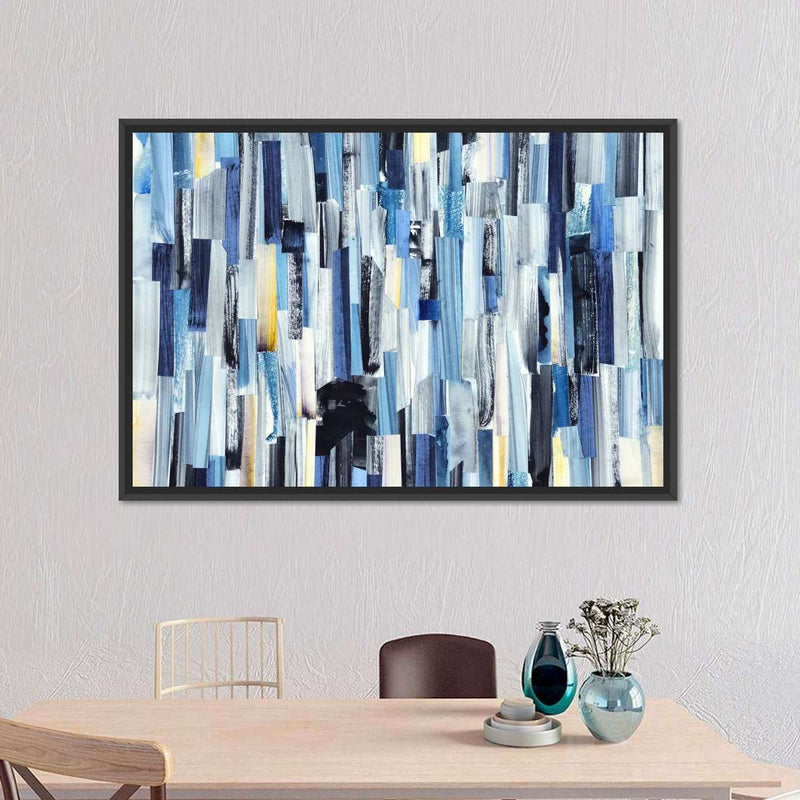 Striped Blue Abstract Wall Art
