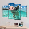 Swimming Pig Wall Art