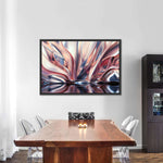 Pink And Silver Abstract Wall Art