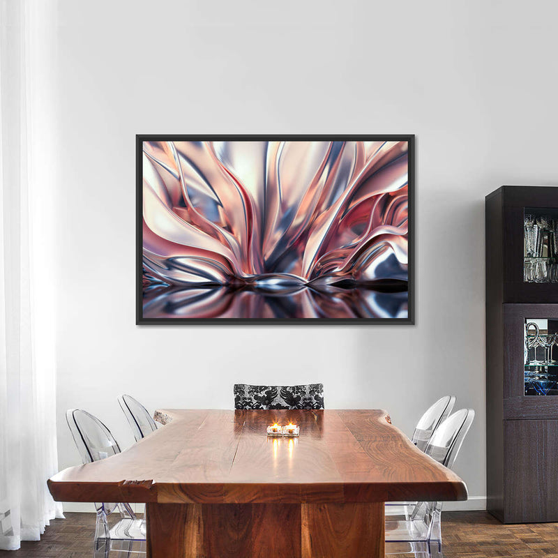 Pink And Silver Abstract Wall Art