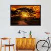 Serengeti Park Sunset Silhouette Wall Art