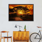 Serengeti Park Sunset Silhouette Wall Art
