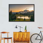 Majestic Sunset At Mount Rainer Wall Art