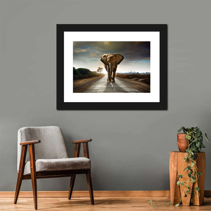 Walking Lone Elephant Wall Art