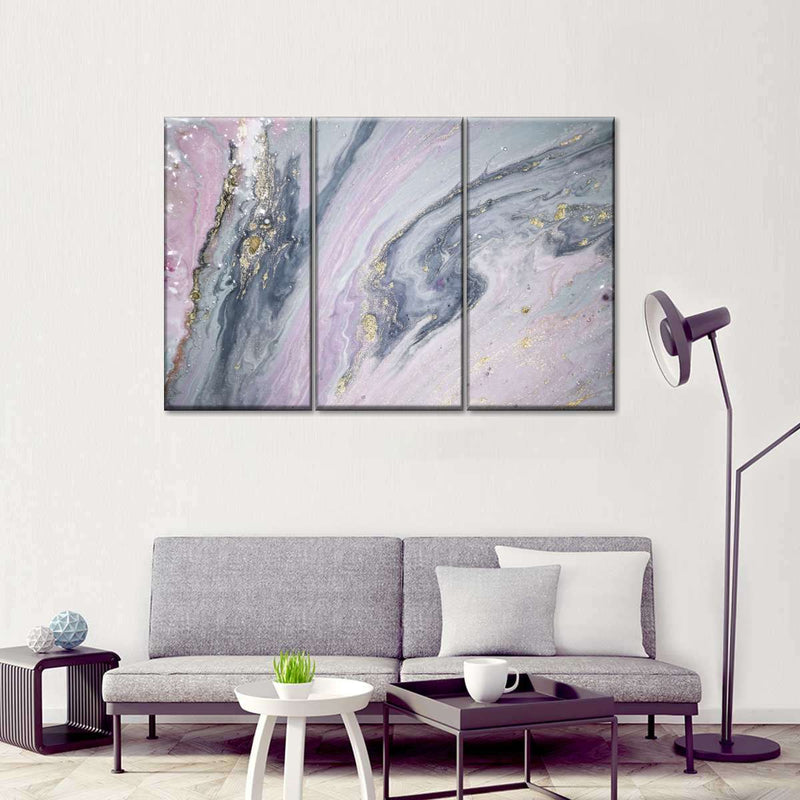 Pink And Grey Abstract Wall Art