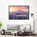 Snowy Mountain At Sunset Wall Art