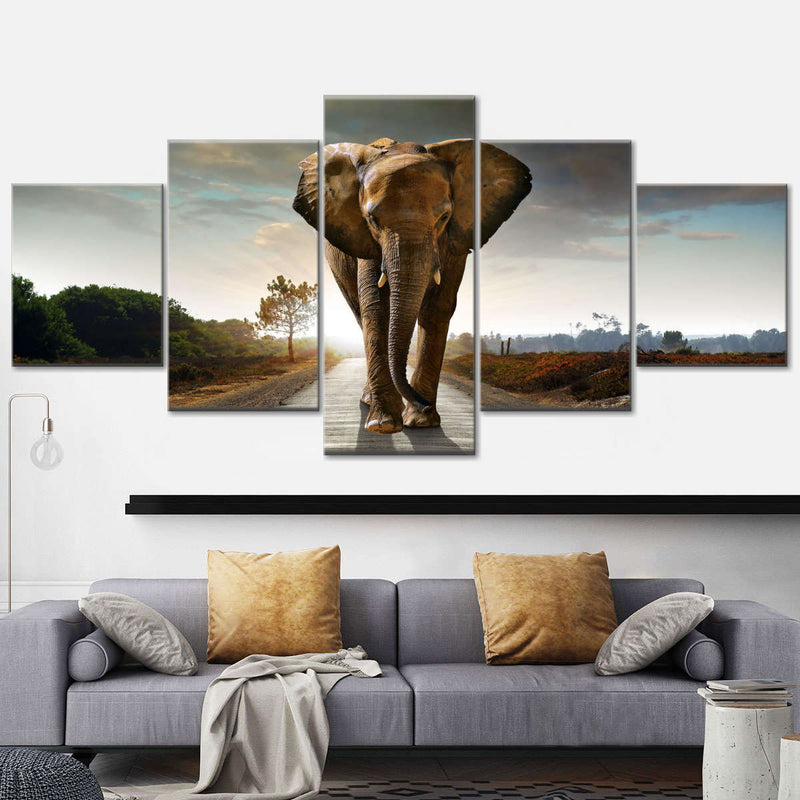 Walking Lone Elephant Wall Art