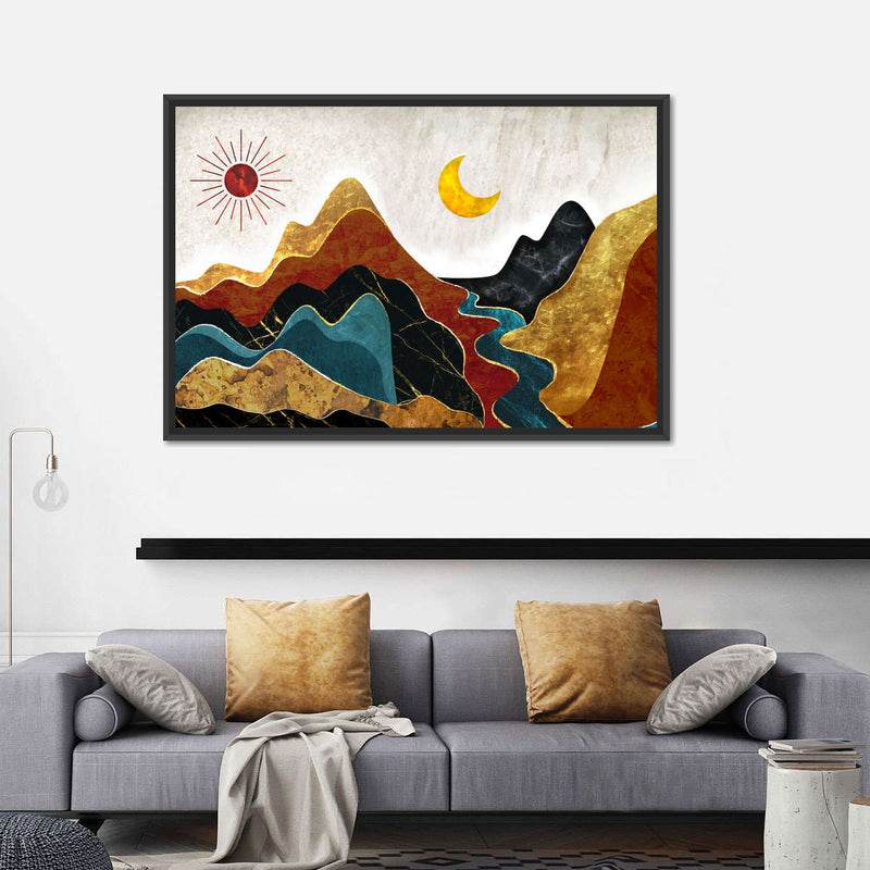 Textured Mountain Landscape Abstract Wall Art