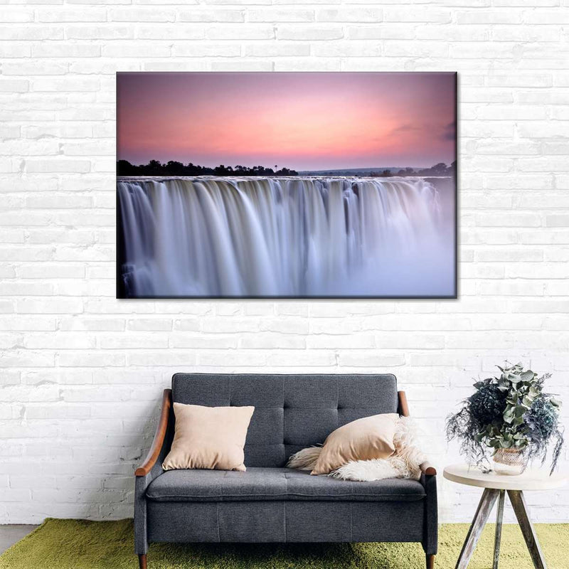 Sunset At Victoria Falls Wall Art
