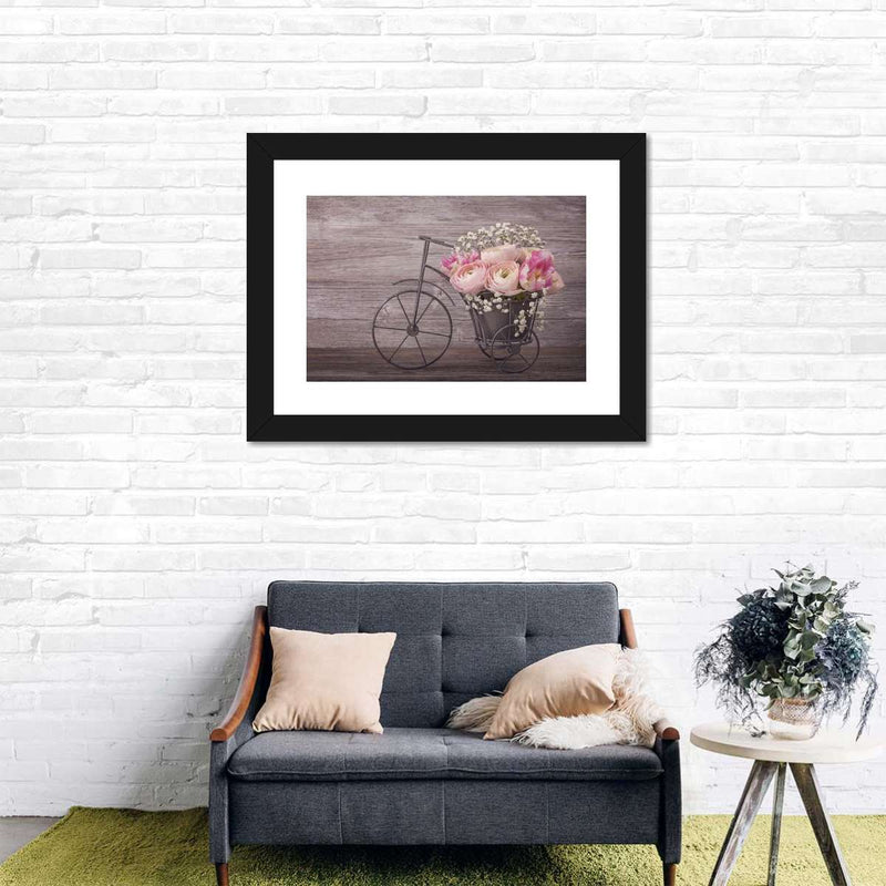 Ranunculus Bicycle Vase Wall Art