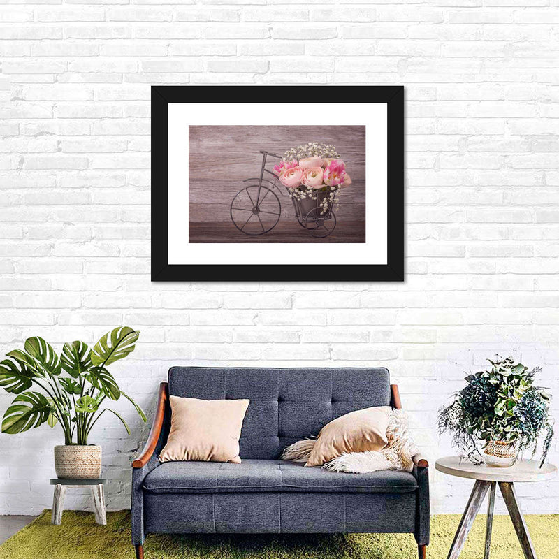 Ranunculus Bicycle Vase Wall Art