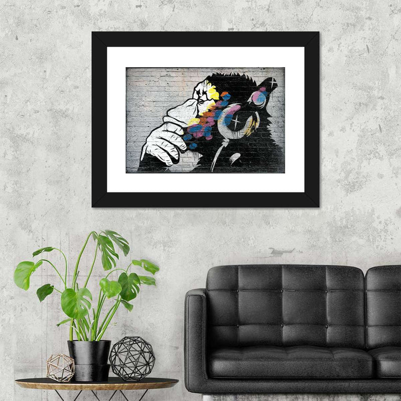 Monkey Wearing Headphones Wall Art