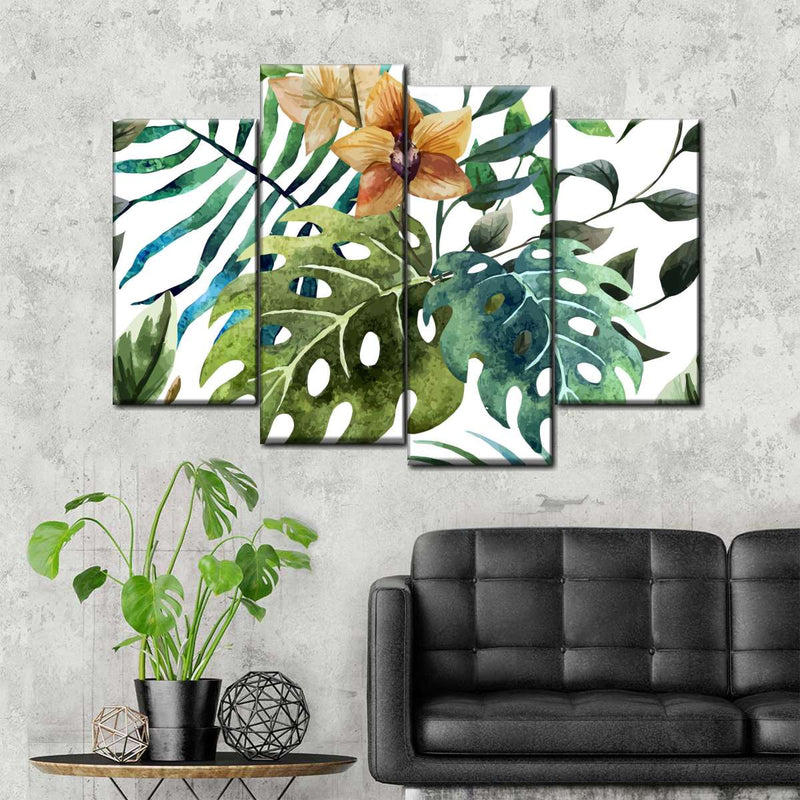Wild Monstera Leaves Wall Art