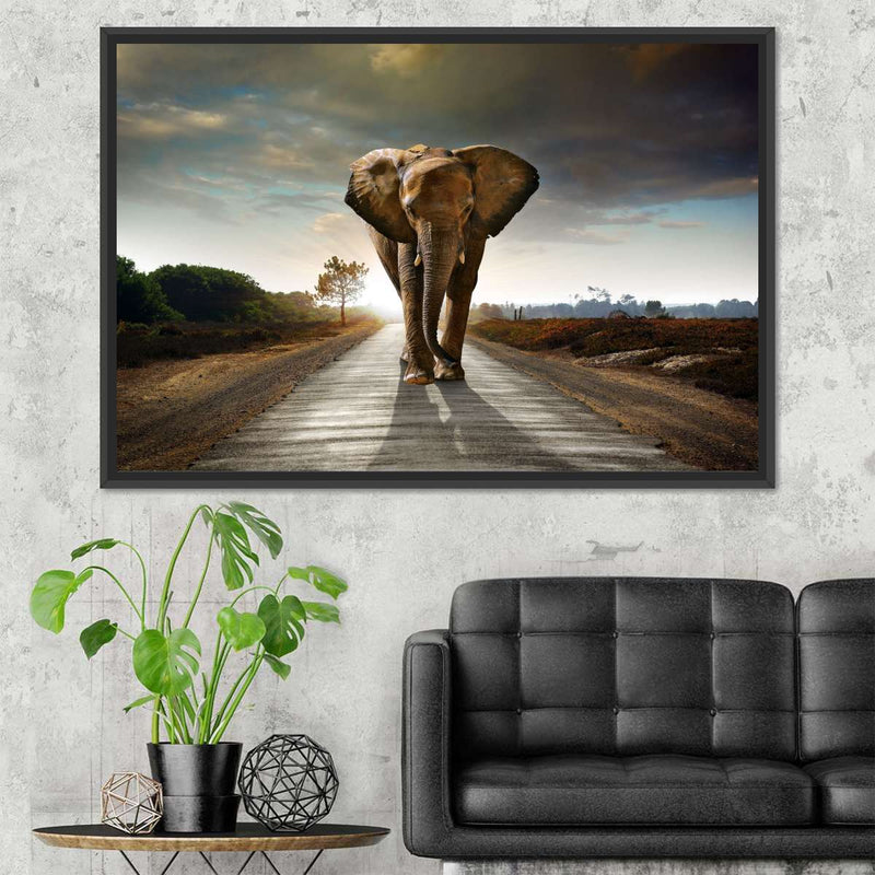 Walking Lone Elephant Wall Art