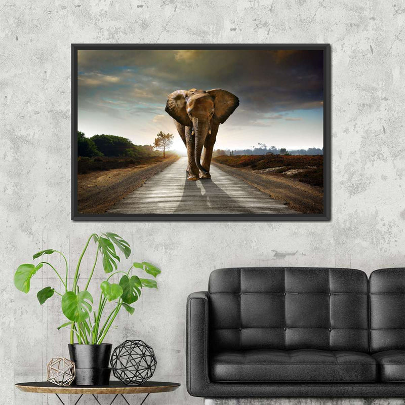 Walking Lone Elephant Wall Art