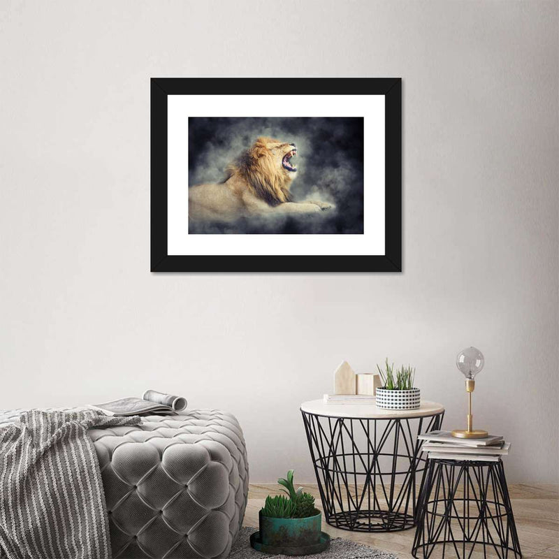 Misty Wild Lion Wall Art