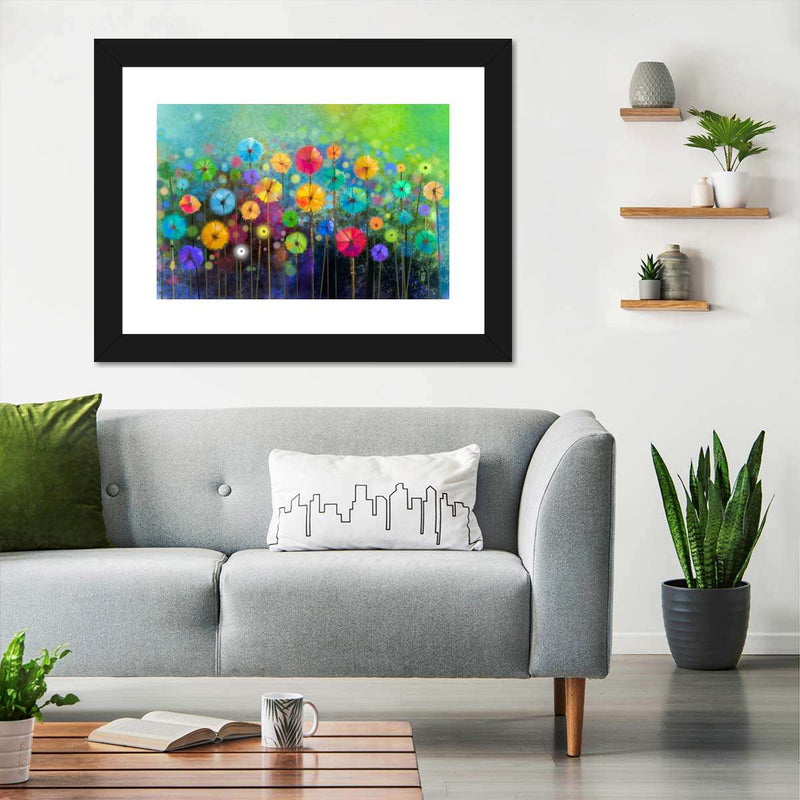 Rainbow Flowers Wall Art