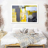 Yellow On Gray Abstract Wall Art