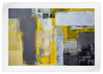 Yellow On Gray Abstract Wall Art