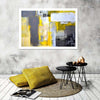 Yellow On Gray Abstract Wall Art