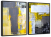 Yellow On Gray Abstract Wall Art