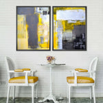 Yellow On Gray Abstract Wall Art