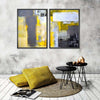 Yellow On Gray Abstract Wall Art