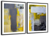 Yellow On Gray Abstract Wall Art