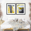Yellow On Gray Abstract Wall Art