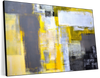 Yellow On Gray Abstract Wall Art