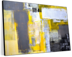 Yellow On Gray Abstract Wall Art