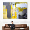 Yellow On Gray Abstract Wall Art