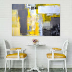 Yellow On Gray Abstract Wall Art