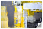 Yellow On Gray Abstract Wall Art