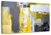 Yellow On Gray Abstract Wall Art