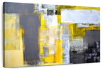 Yellow On Gray Abstract Wall Art
