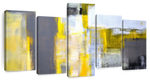 Yellow On Gray Abstract Wall Art