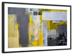 Yellow On Gray Abstract Wall Art
