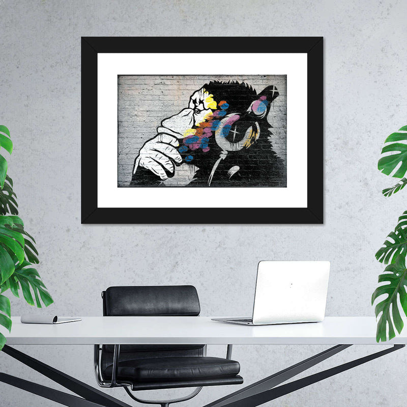 Monkey Wearing Headphones Wall Art