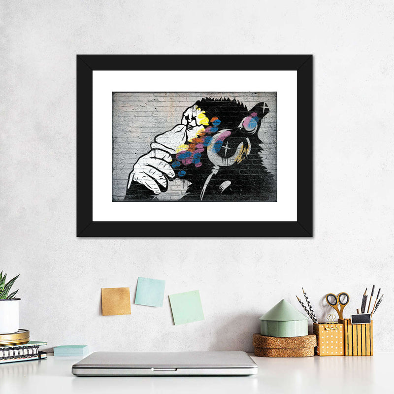 Monkey Wearing Headphones Wall Art