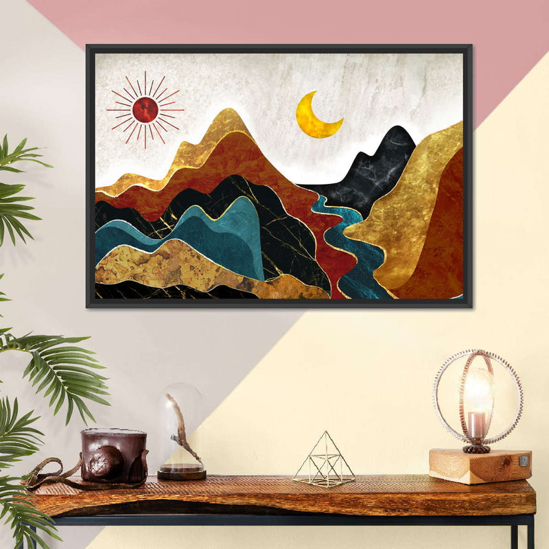 Textured Mountain Landscape Abstract Wall Art