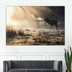 Wild Deer In Snow Wall Art