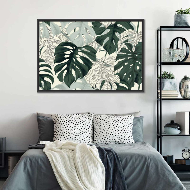 Jungle Monstera Leaves Wall Art