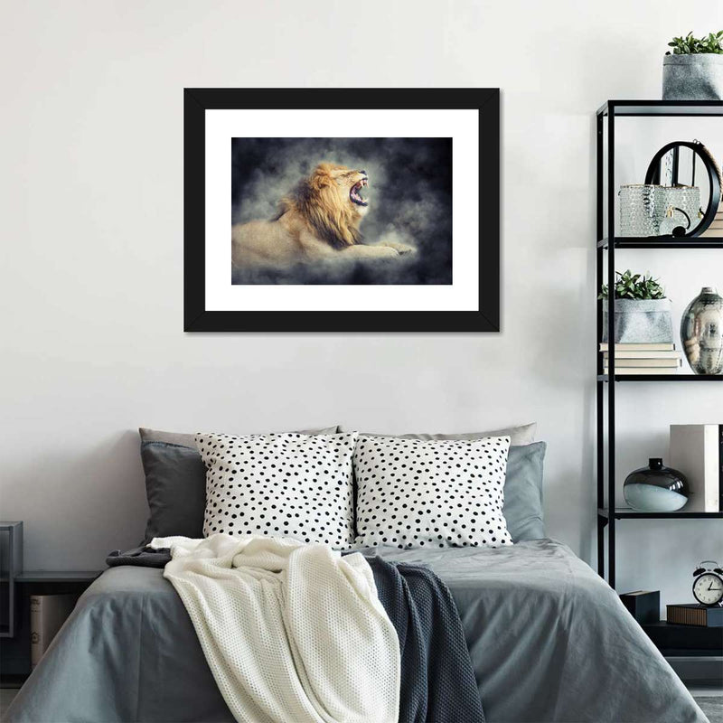 Misty Wild Lion Wall Art