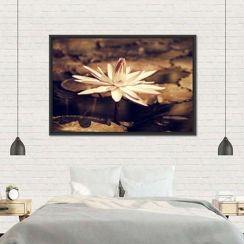 Sepia Lotus Flower Wall Art
