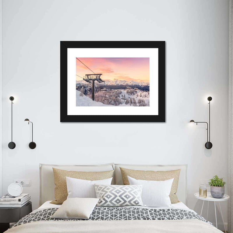 Skiing On Snowy Mountain Wall Art