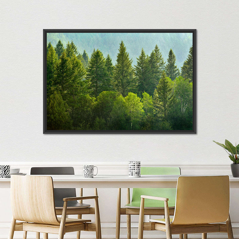 Lush Green Pine Trees Wall Art